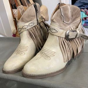 Fringe booties